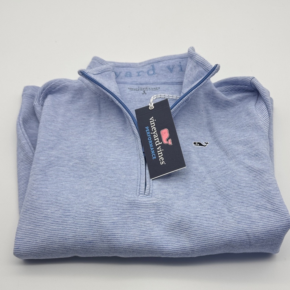 NWT Vineyard Vines kids blue Saltwater 1/4 zip - size S